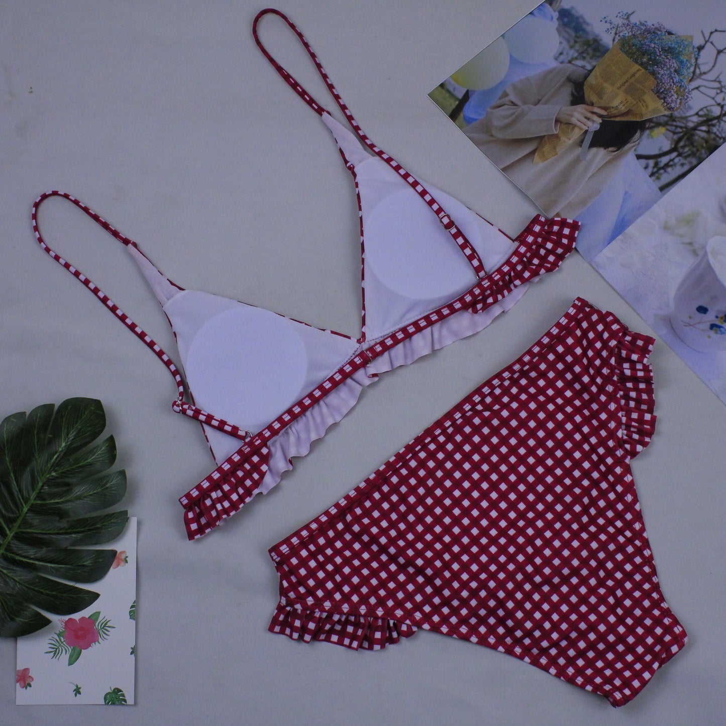 Bikini mujer cuadritos dos colores