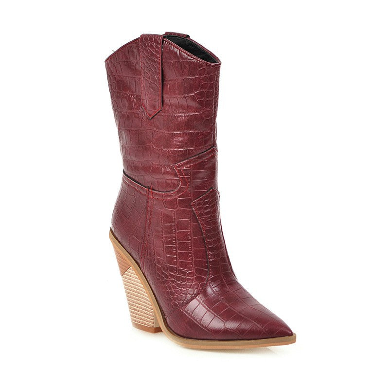 Botas mujer Cowboy corta tacon ancho varios colores
