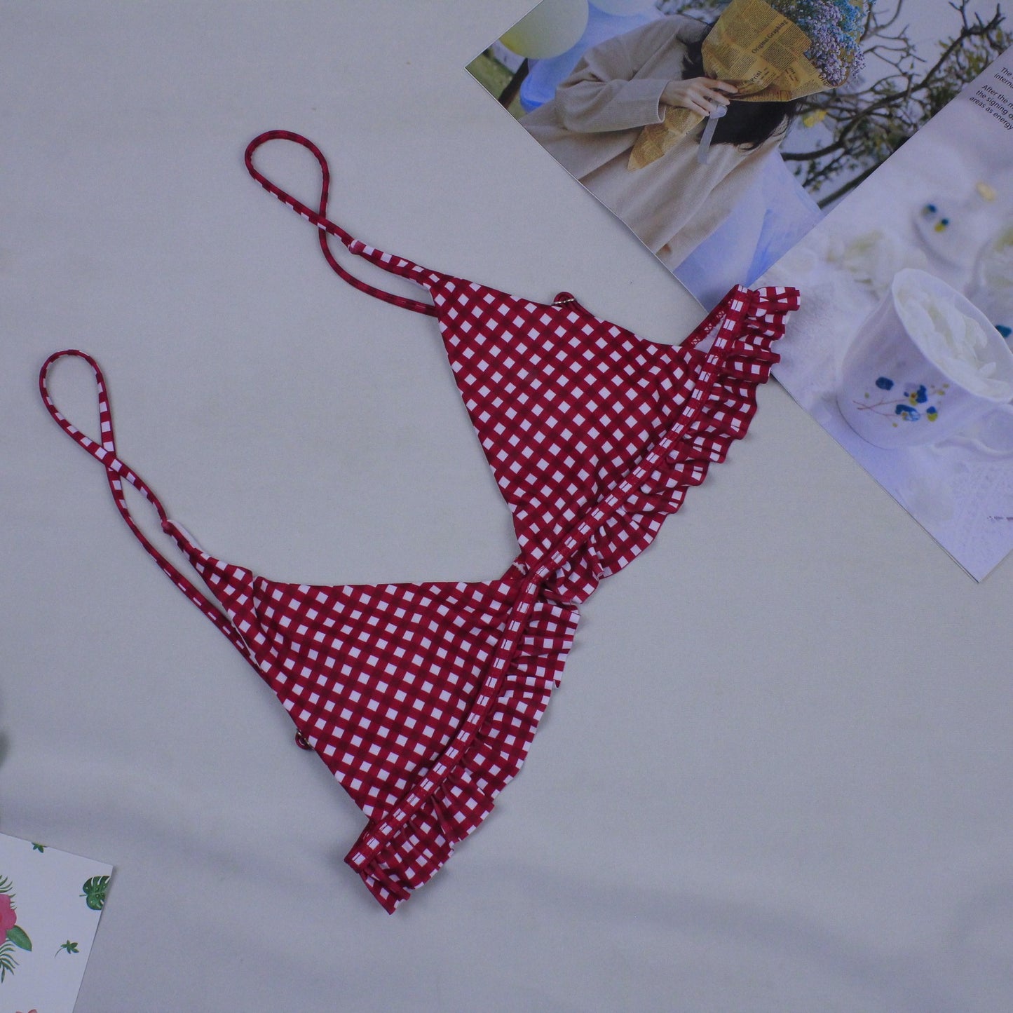 Bikini mujer cuadritos dos colores