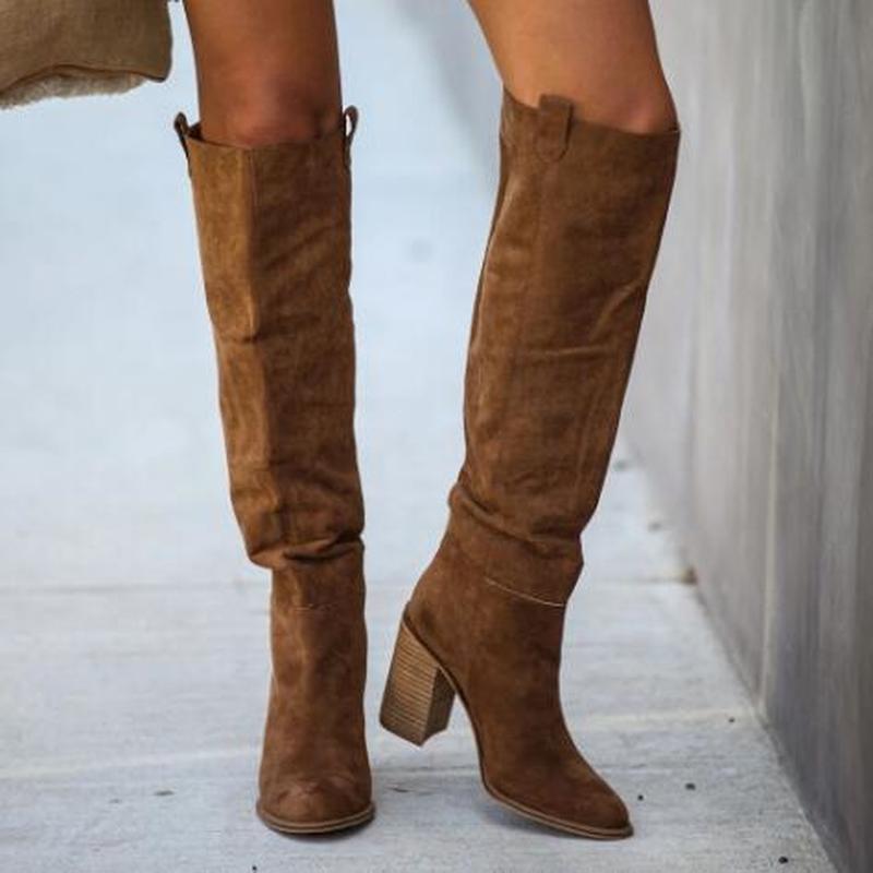 Botas mujer altas tacon ancho media altura 3 colores diferentes