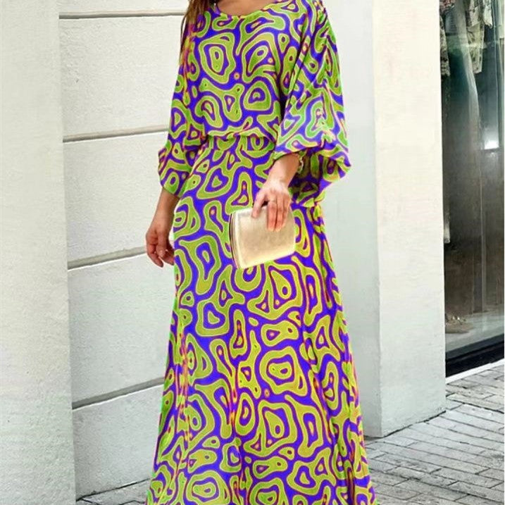 Conjunto 2 piezas mujer top y falda larga varios estampados