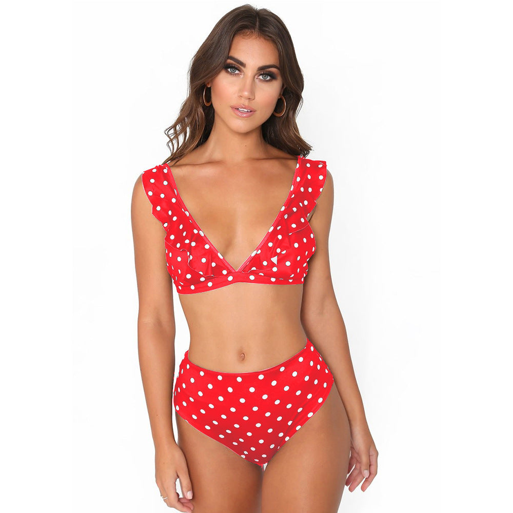 Bikini mujer volante lunares varios colores