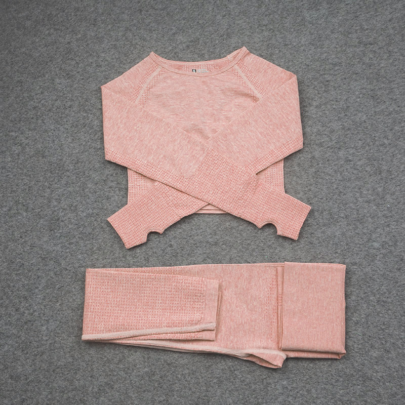Conjunto Fitness dos piezas top manga larga varios colores