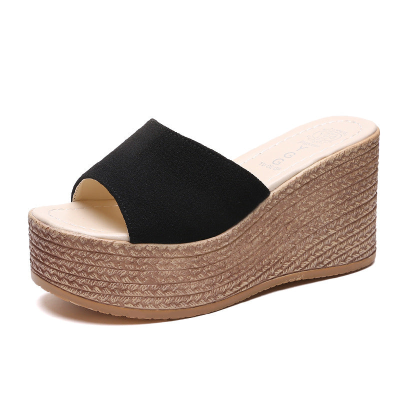 Sandalias de tacón alto con plataforma de cuña varios colores