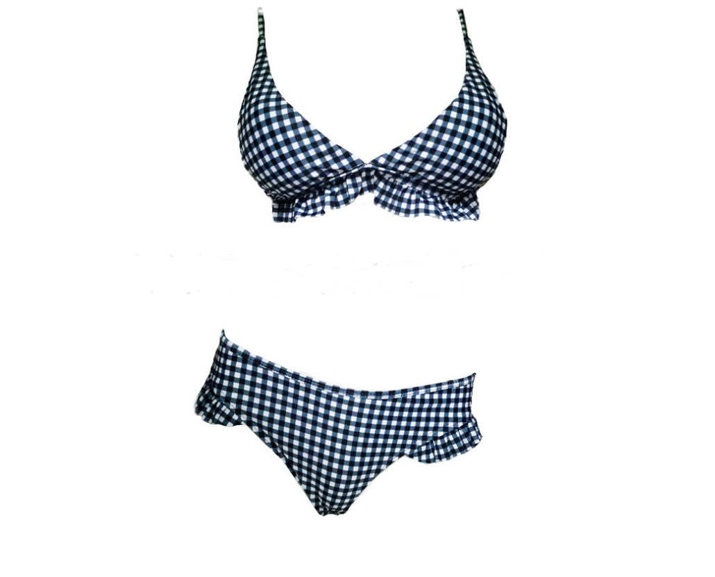 Bikini mujer cuadritos dos colores