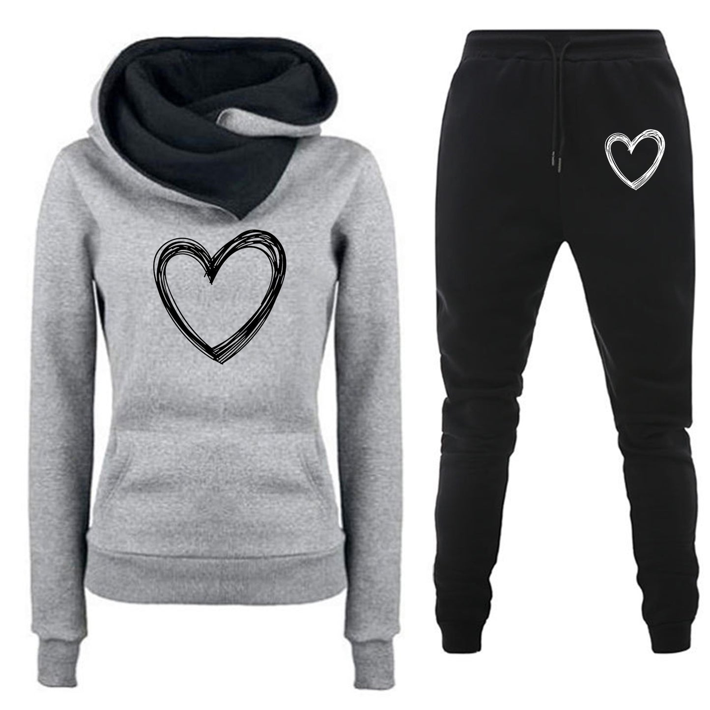 Conjunto chándal mujer CUORE varios colores de pantalon y sudadera cuello alto