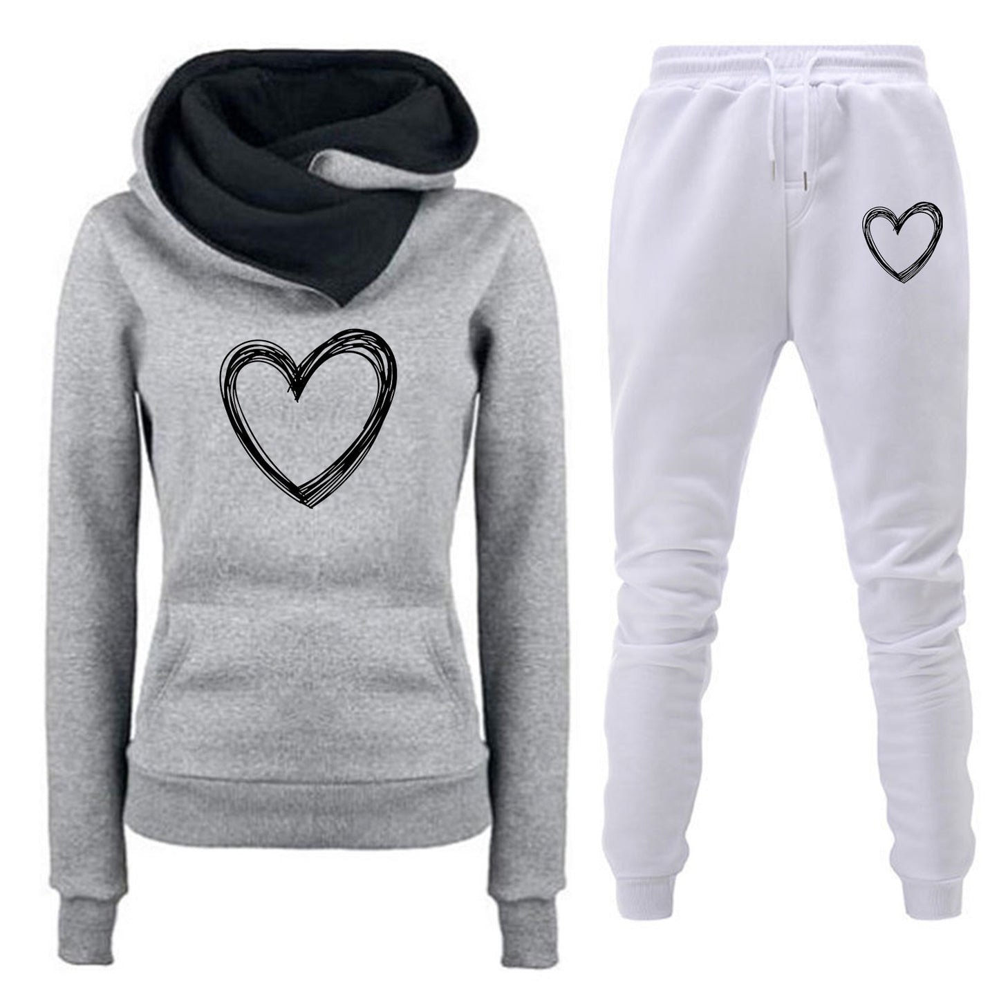 Conjunto chándal mujer CUORE varios colores de pantalon y sudadera cuello alto