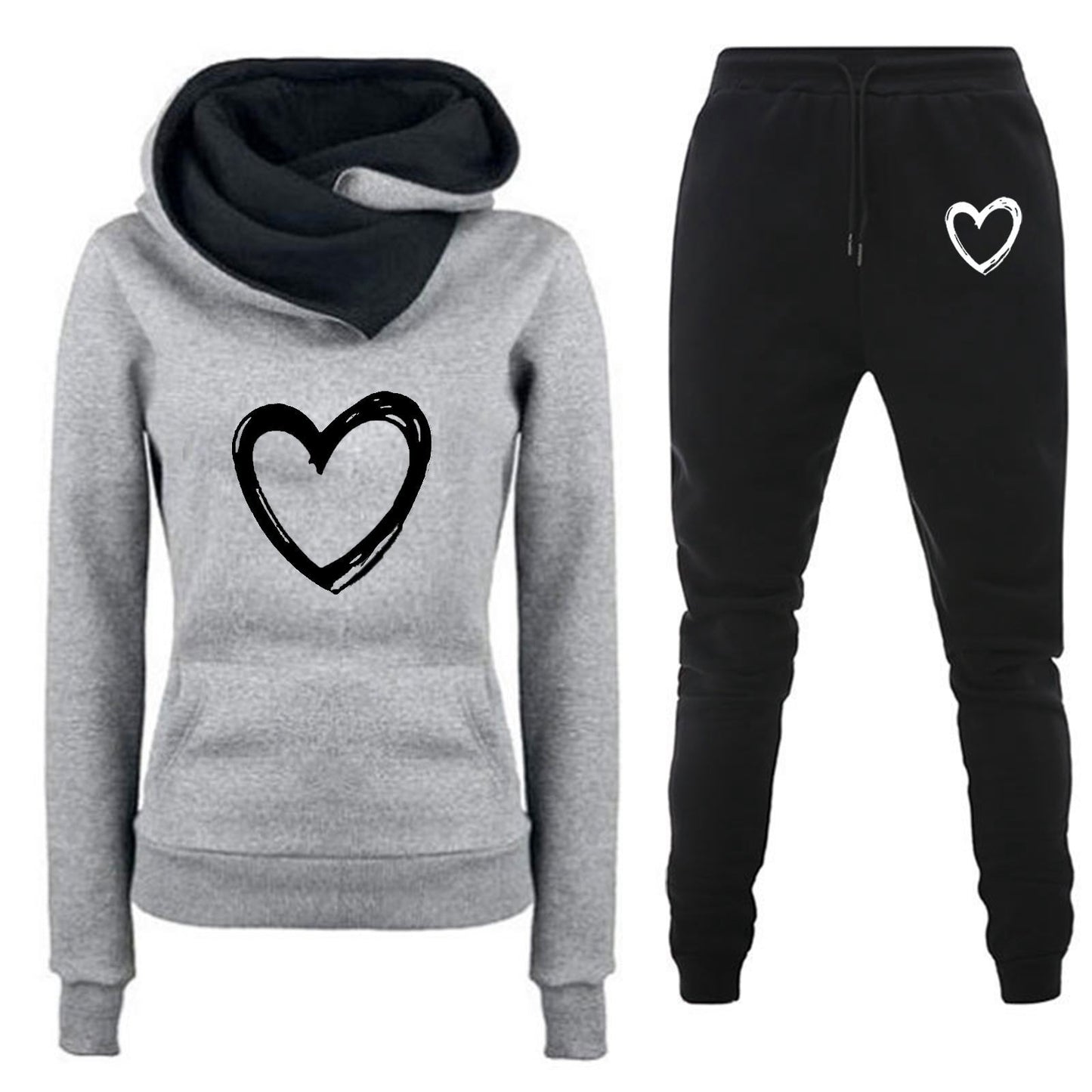 Conjunto chándal mujer CUORE varios colores de pantalon y sudadera cuello alto
