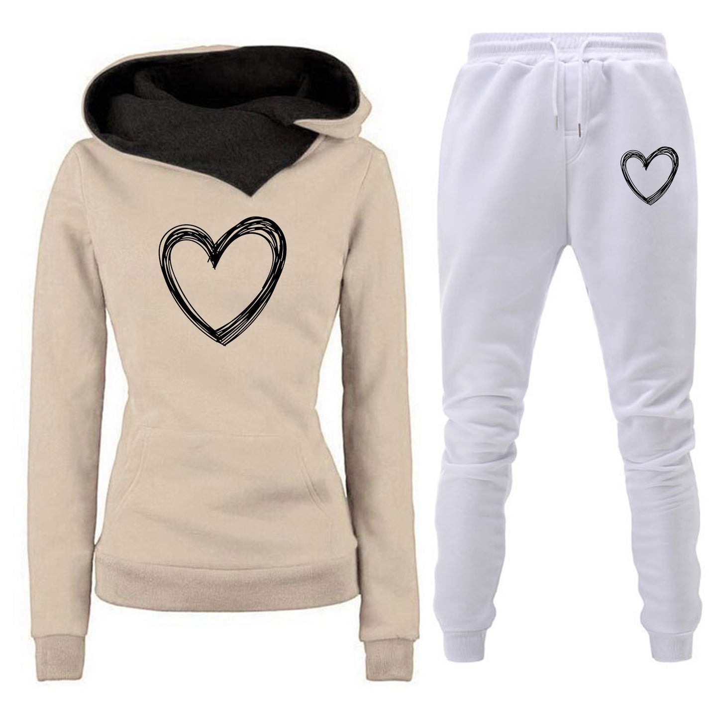 Conjunto chándal mujer CUORE varios colores de pantalon y sudadera cuello alto