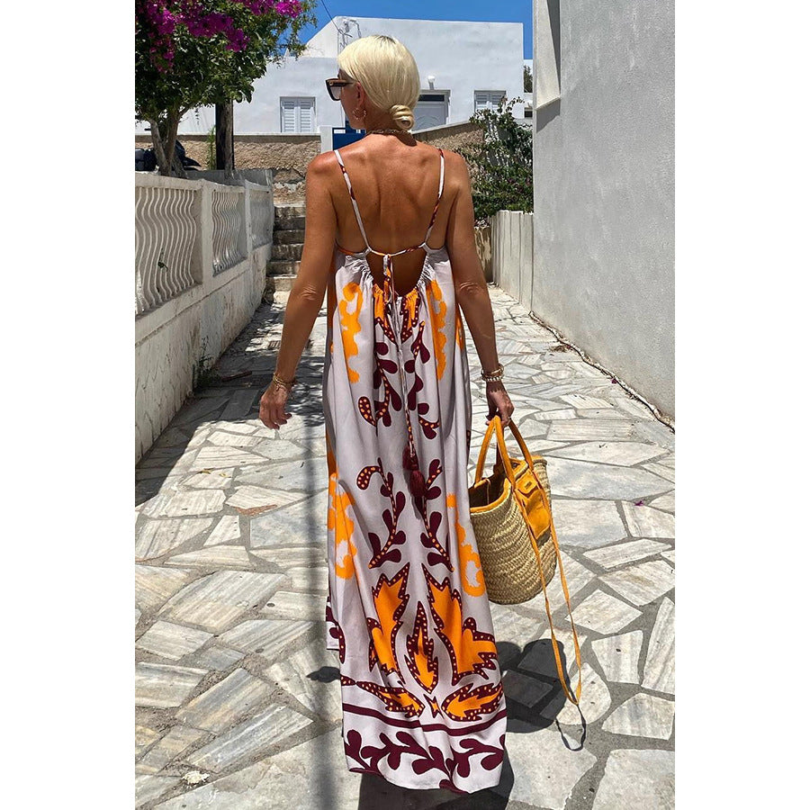 Vestido verano mujer estampado espalda descubierta