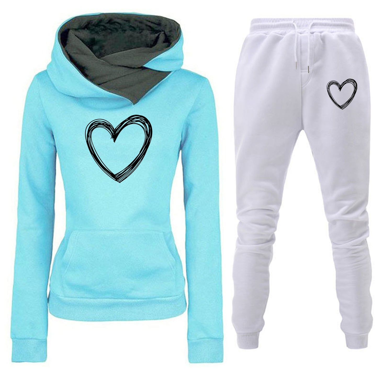 Conjunto chándal mujer CUORE varios colores de pantalon y sudadera cuello alto