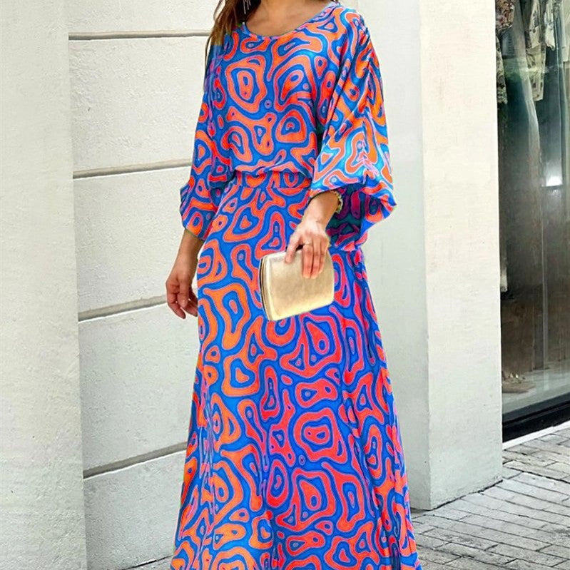Conjunto 2 piezas mujer top y falda larga varios estampados