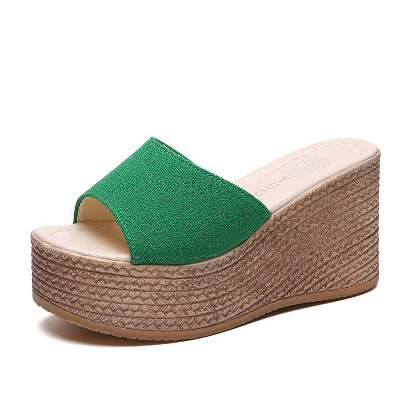 Sandalias de tacón alto con plataforma de cuña varios colores