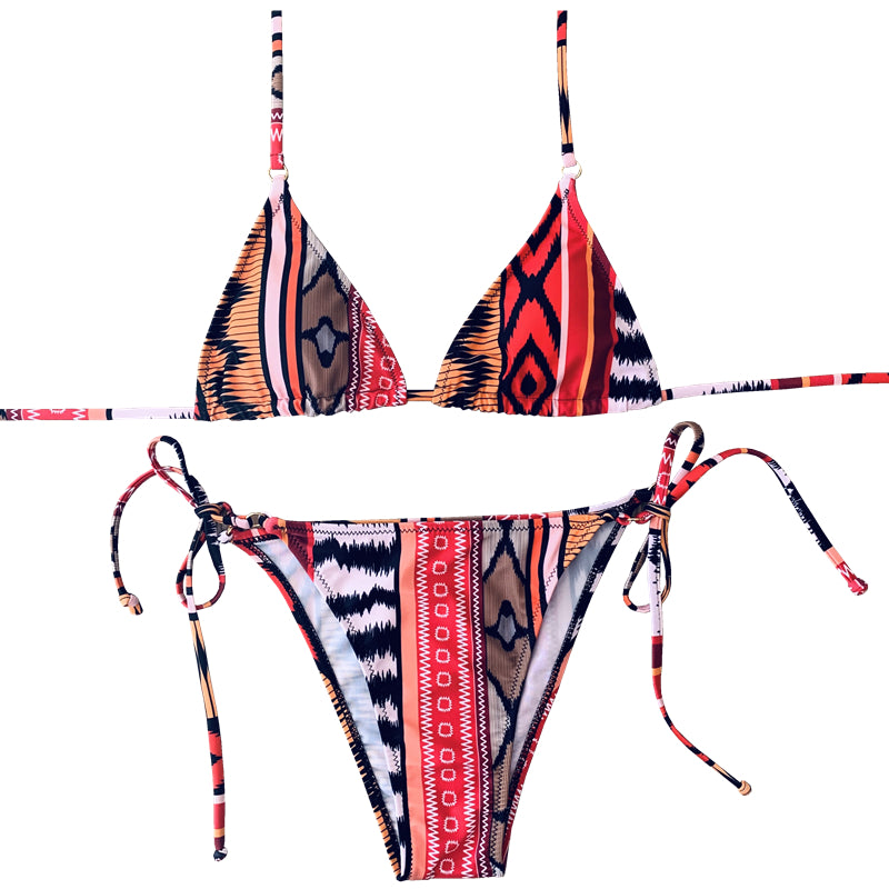 Bikini multicolo triángulo - braga brasileña