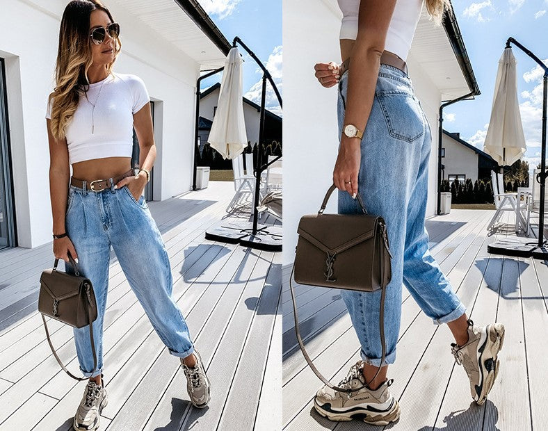 Jeans anchos sueltos de cintura