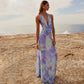 Vestido mujer verano espalda descubierta escote floreado dos tonos