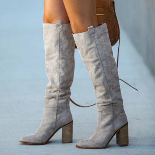 Botas mujer altas tacon ancho media altura 3 colores diferentes