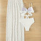 Conjunto bikini 3 piezas blanco ibicenco