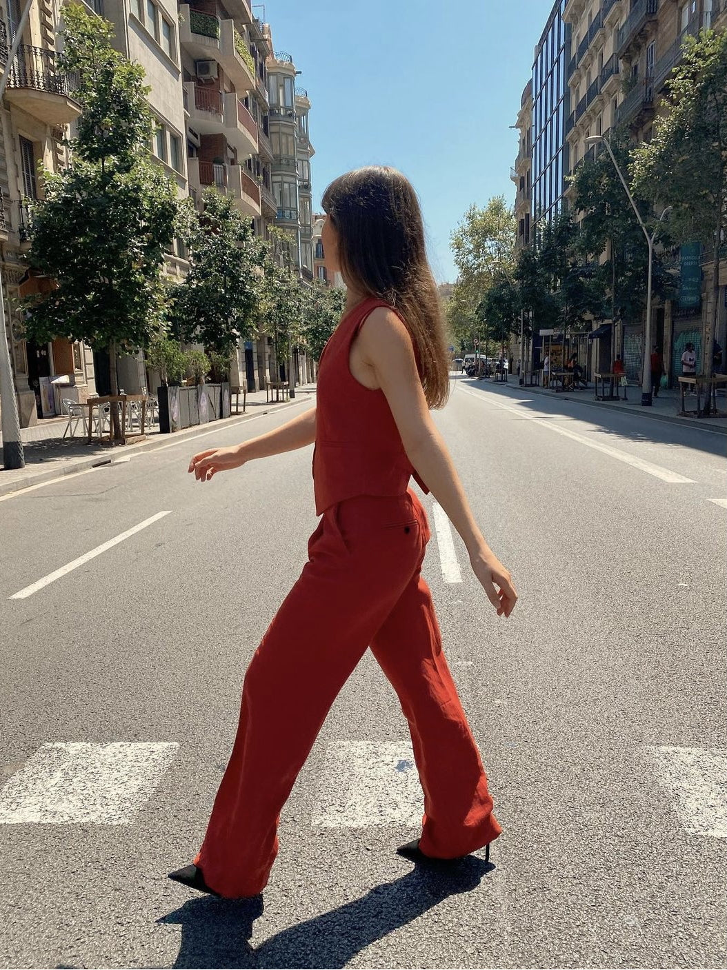 Conjunto traje mujer pantalon recto y chaleco se vende por separado