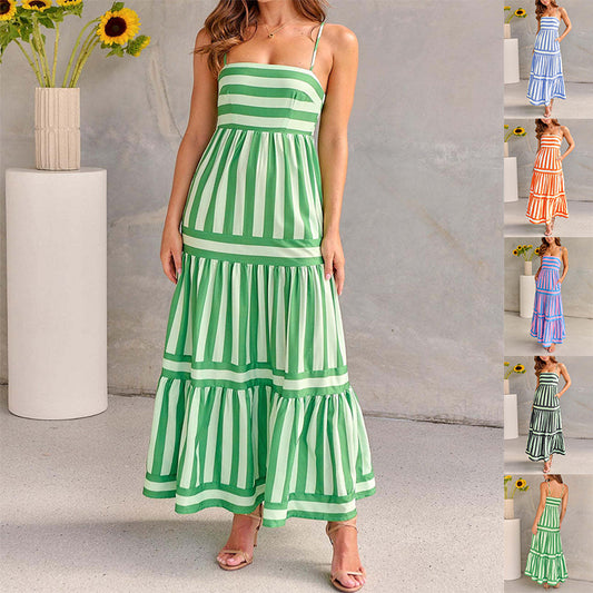 Vestido verano tirantes con bolsillo mujer largo varios colores