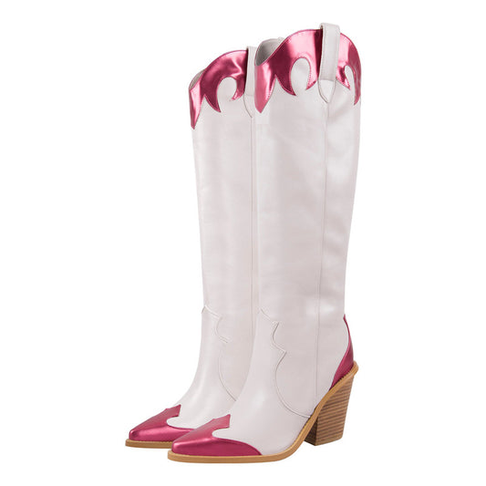 Botas mujer cowboy fashion altas Rosa o negra