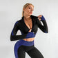 Conjunto Fitness mujer 3 piezas, leggin top y chaqueta con cremallera y manga larga - varios colores diferentes