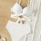 Conjunto bikini 3 piezas blanco ibicenco