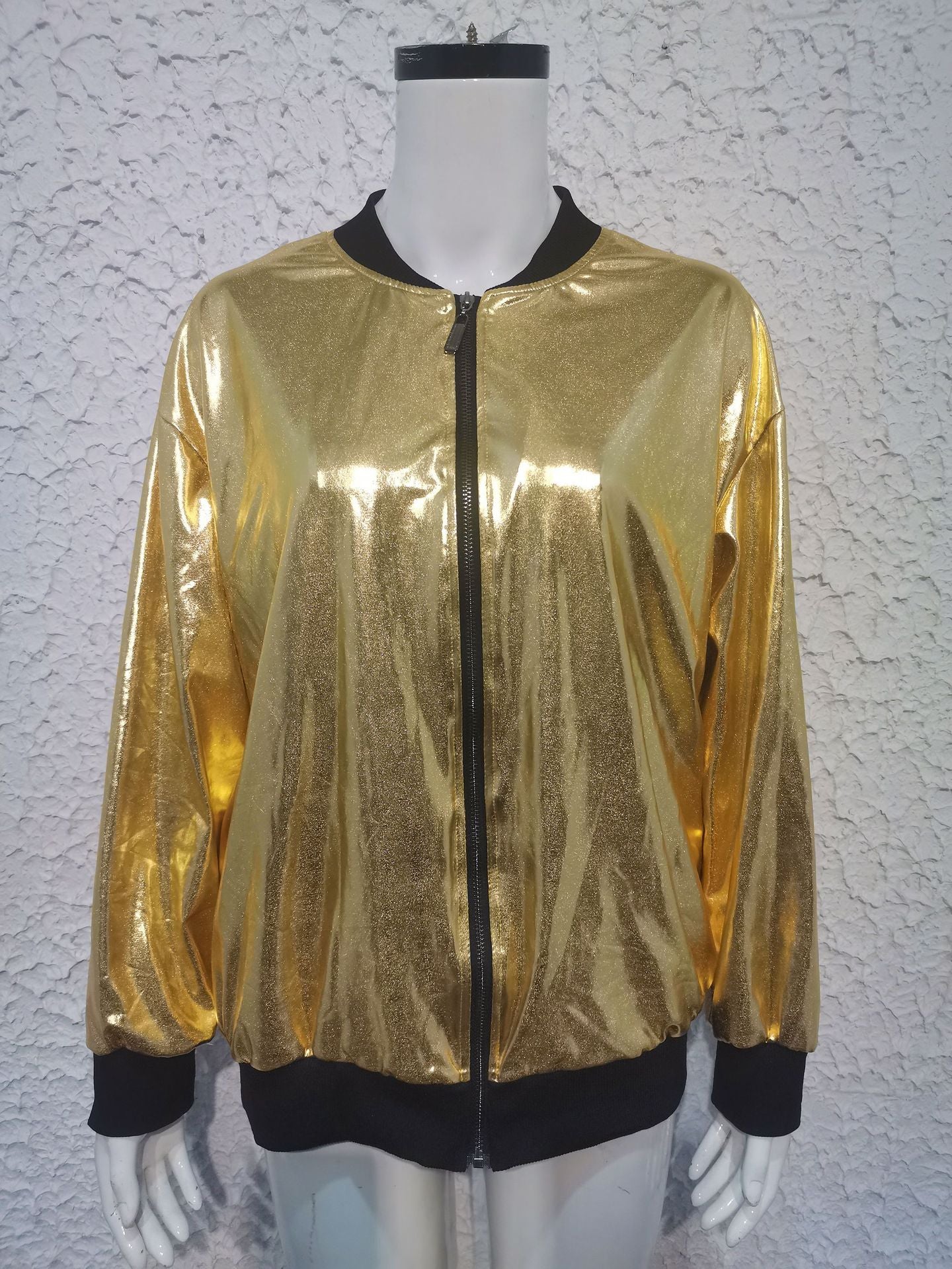 Chaqueta estilo Bomber mujer dorado o negro