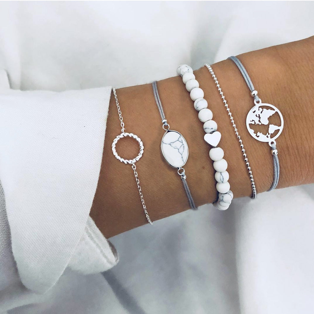 Conjunto de pulsera mapa de amor - 5 estilos a elegir