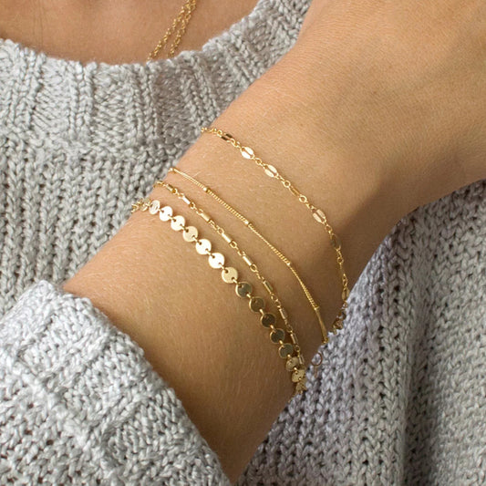 Conjunto pulsera - plateado o dorado