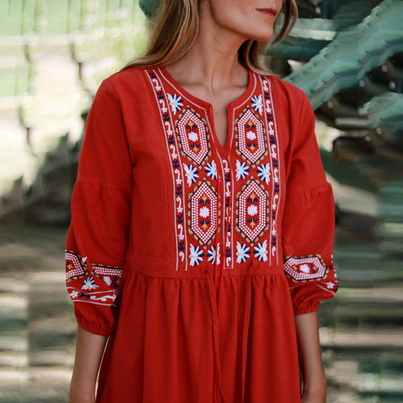 Vestido largo Boho media manga - 3 colores diferentes