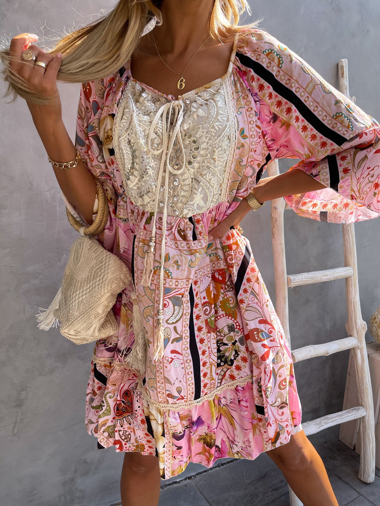 Vestido media manga Boho - 3 colores diferentes