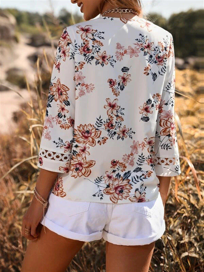 Casual Blusa Flores