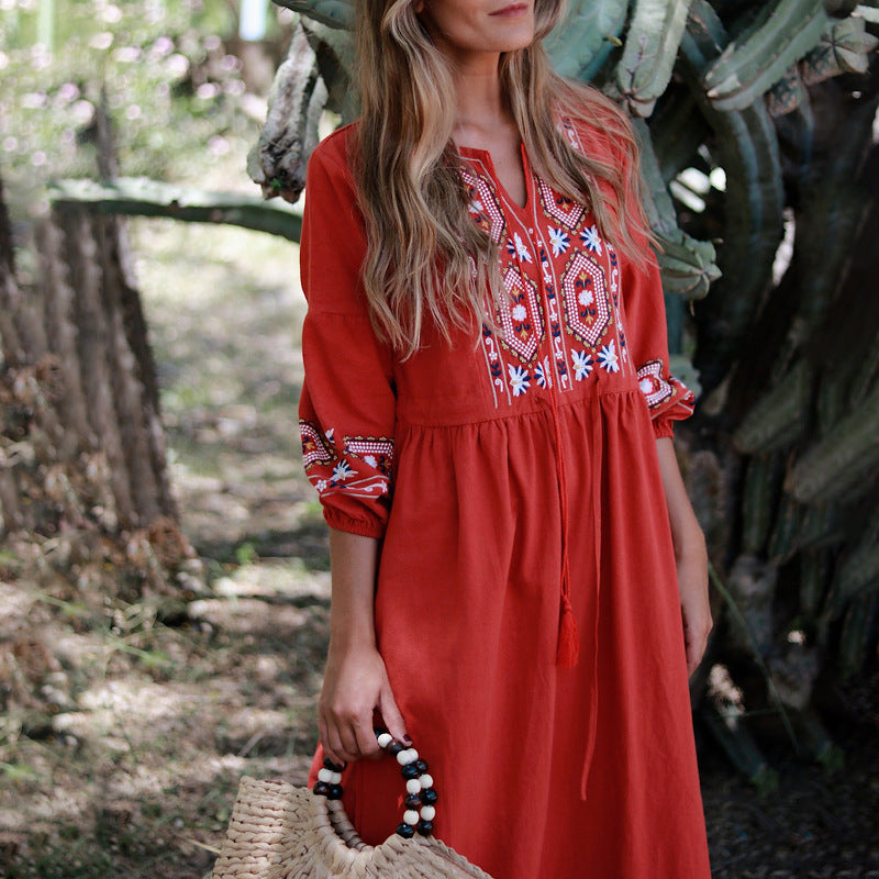 Vestido largo Boho media manga - 3 colores diferentes